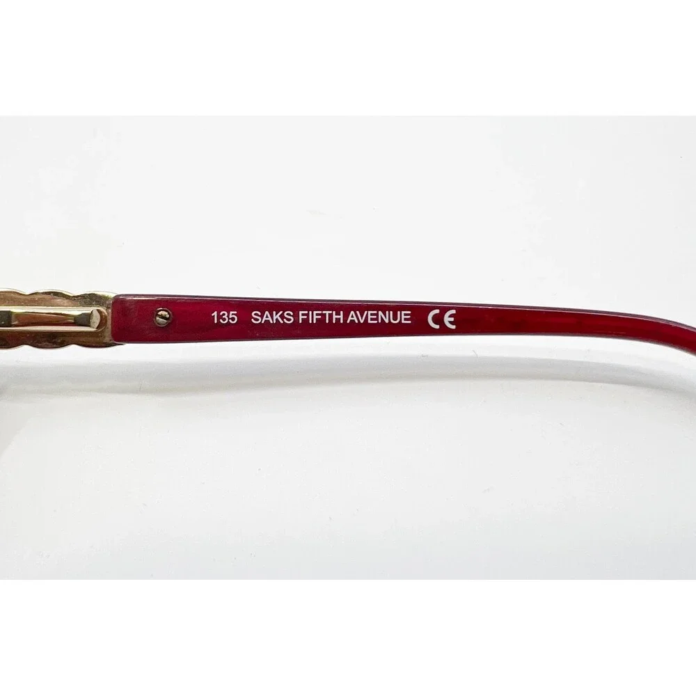 Saks Fifth Avenue Eyeglasses Womens Burgundy 286 0EGT 135 Full Rim Frame 135mm